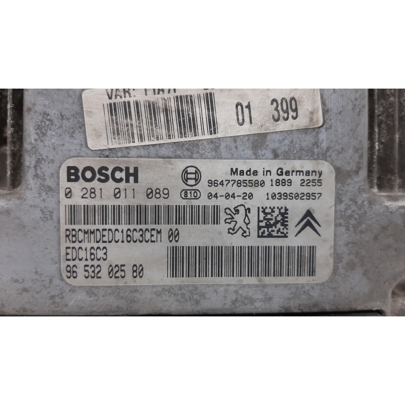CENTRALITA MOTOR UCE 0281011089 9653202580  - imagen 3