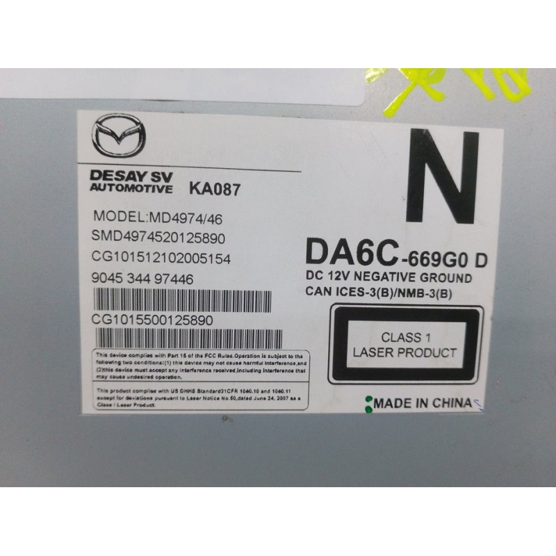 SISTEMA AUDIO / RADIO CD DA6C669G0  - imagen 2