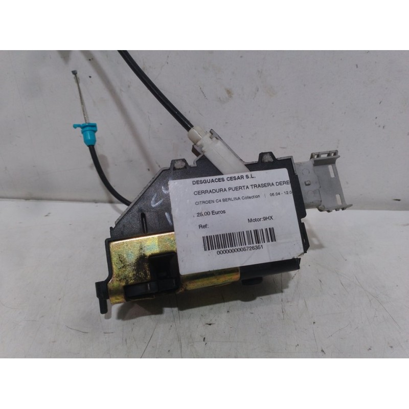 CERRADURA PUERTA TRASERA DERECHA 9681337180  - imagen 3
