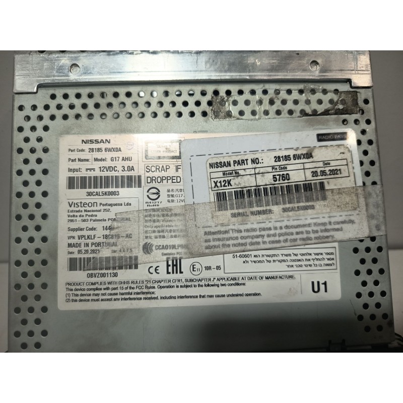 SISTEMA AUDIO / RADIO CD 281856WX0A  - imagen 3