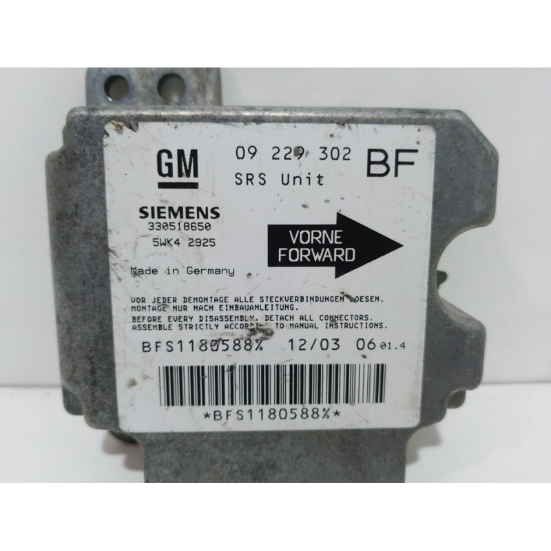 CENTRALITA AIRBAG 330518650 09229302 09229302BF - imagen 2