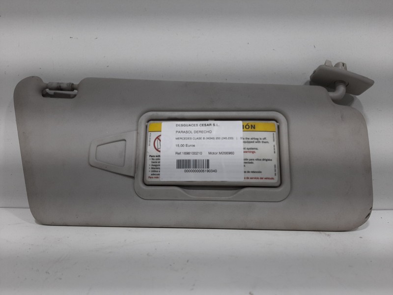 Recambio de parasol derecho para mercedes-benz clase b (w245) 200 (245.233) referencia OEM IAM 1698100210  