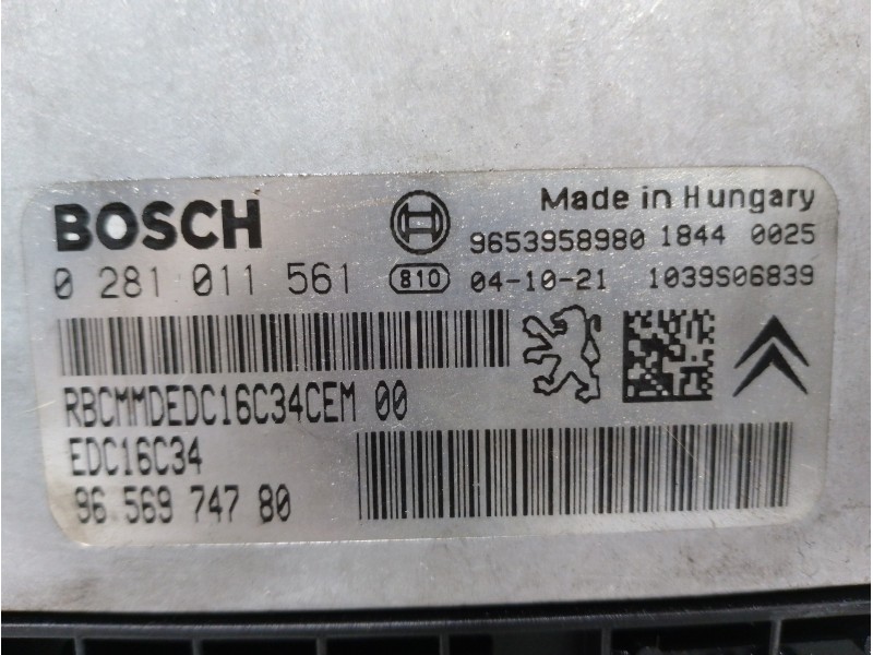 Recambio de centralita motor uce para citroën c5 berlina collection referencia OEM IAM 0281011561 9656974780 