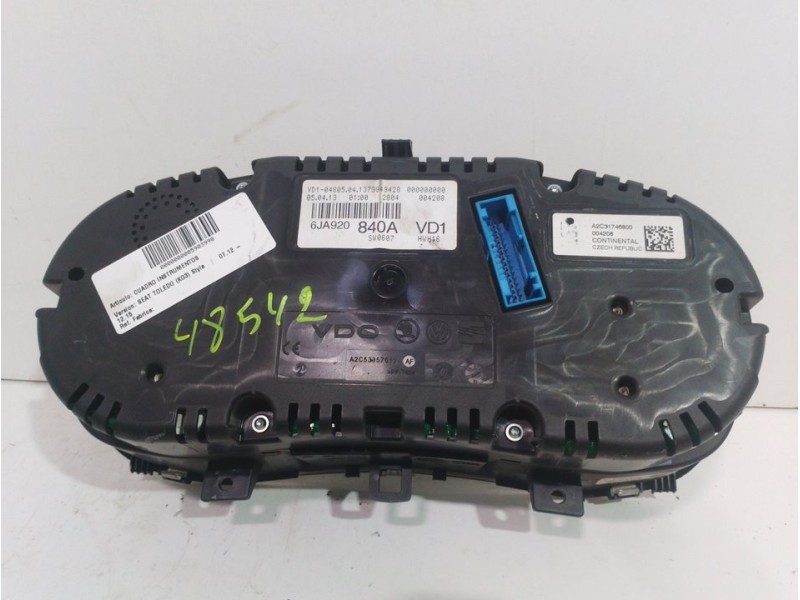 Recambio de cuadro instrumentos para seat toledo (kg3) style referencia OEM IAM 6JA920840A 6JA920840A VD1