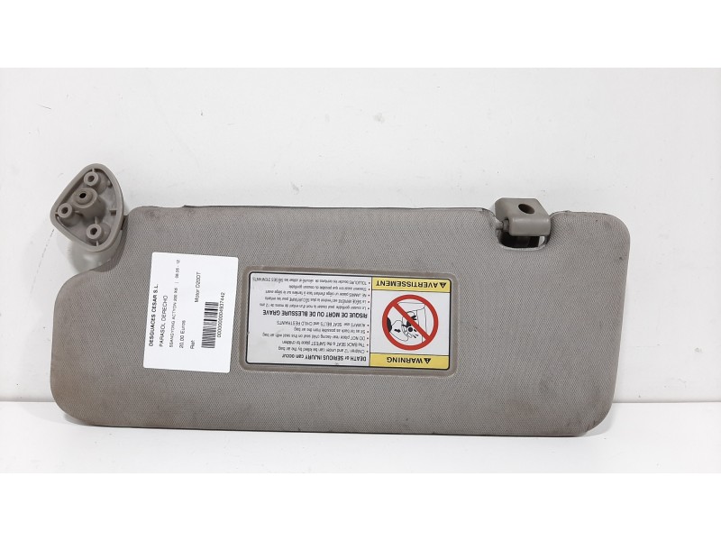 Recambio de parasol derecho para ssangyong actyon 200 xdi referencia OEM IAM   