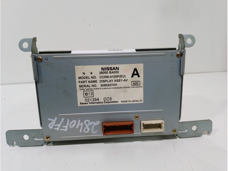 Recambio de pantalla multifuncion para nissan primera berlina (p12) visia referencia OEM IAM 28090BA000  