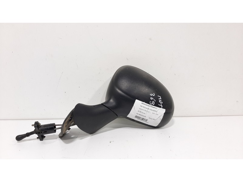 Recambio de retrovisor izquierdo para daewoo matiz cd referencia OEM IAM 96323344S NEGRO MANUAL