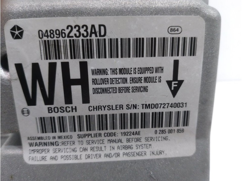 Recambio de centralita airbag para jeep gr. cherokee (wh) 3.0 crd laredo referencia OEM IAM 04896233AD 0285001859 