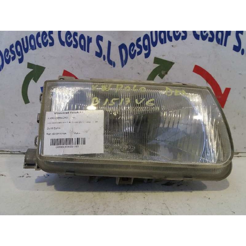 Recambio de faro derecho para volkswagen polo berlina (6n1) básico referencia OEM IAM 6N1941016A  