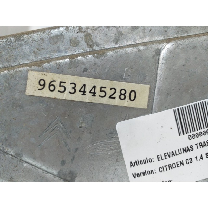 ELEVALUNAS TRASERO DERECHO 9653445280 2 PINES - imagen 2