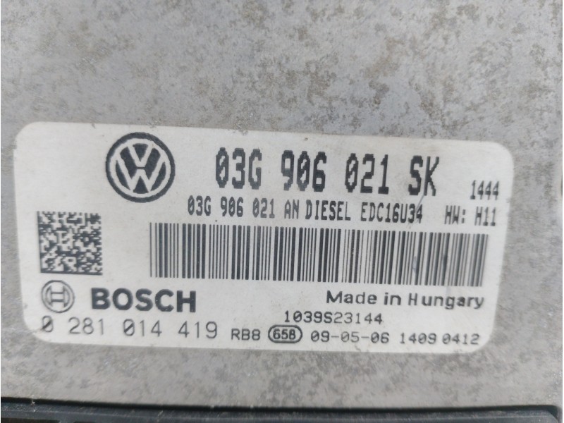 Recambio de centralita motor uce para seat altea xl (5p5) reference referencia OEM IAM 03G906021SK 0281014419 1039S23144