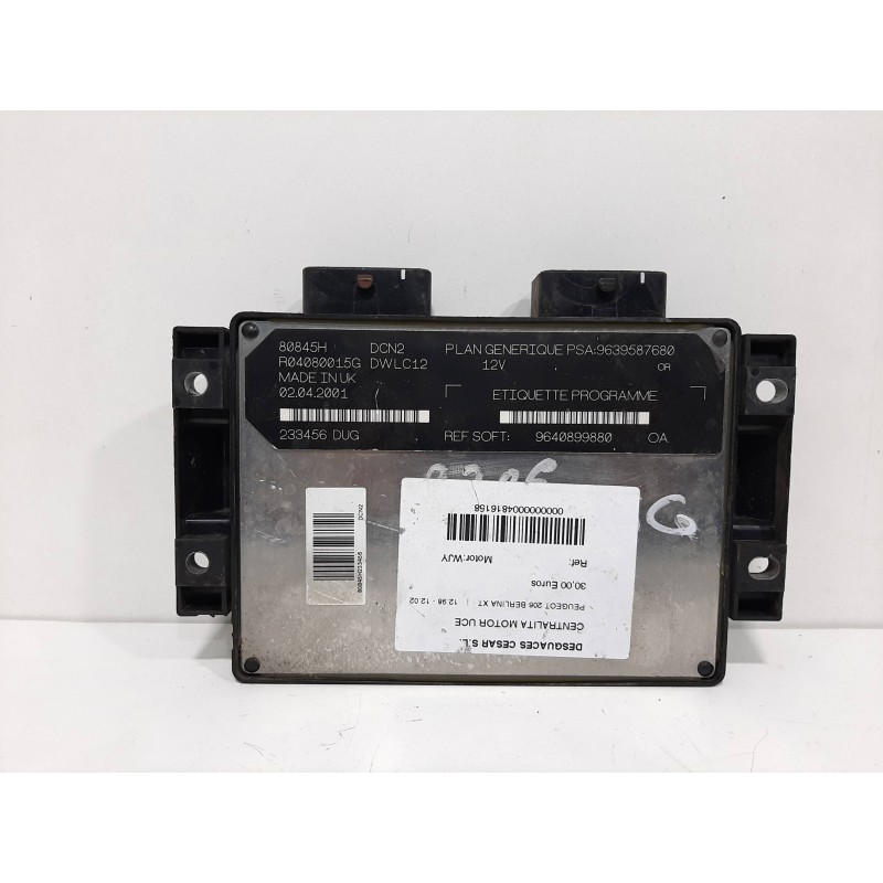 Recambio de centralita motor uce para peugeot 206 berlina xt referencia OEM IAM 9639587680 9640899880 