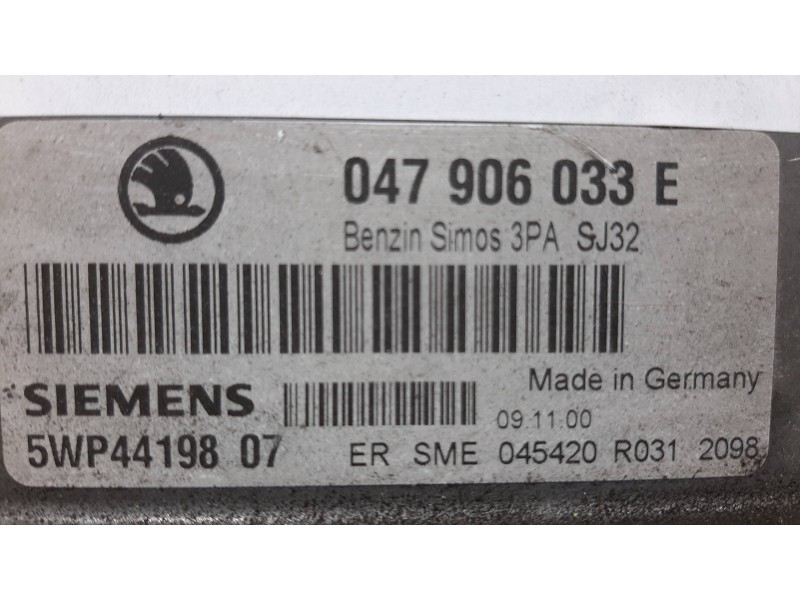Recambio de centralita motor uce para skoda fabia (6y2/6y3) classic referencia OEM IAM 047906033J  