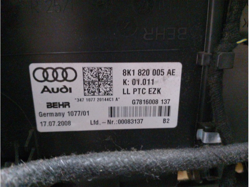 Recambio de calefaccion entera normal para audi a4 ber. (b8) básico referencia OEM IAM 8K1820007D  