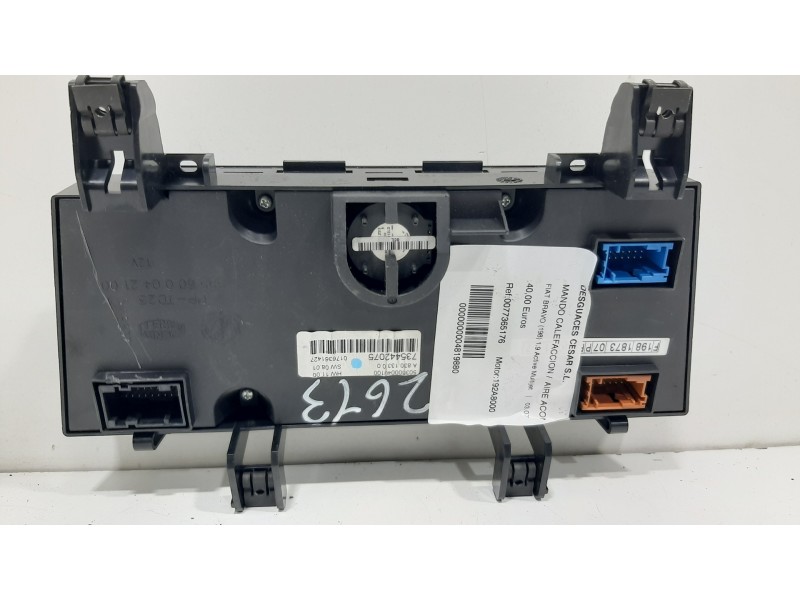 Recambio de mando calefaccion / aire acondicionado para fiat bravo (198) 1.9 active multijet referencia OEM IAM 0077365176  