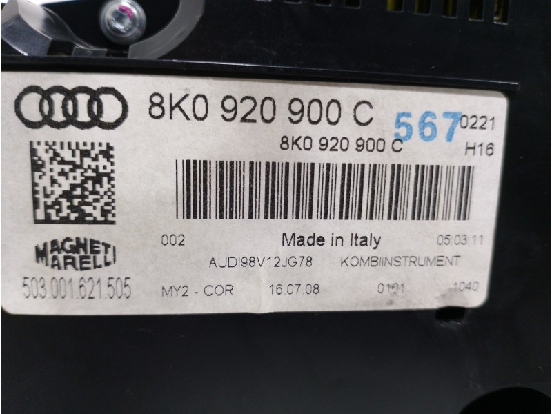 Recambio de cuadro instrumentos para audi a4 ber. (b8) básico referencia OEM IAM 8K0920900C  