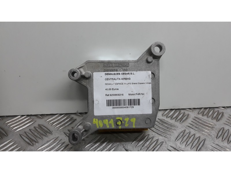 Recambio de centralita airbag para renault espace iv (jk0) grand espace initiale referencia OEM IAM 605786000 8200435005 
