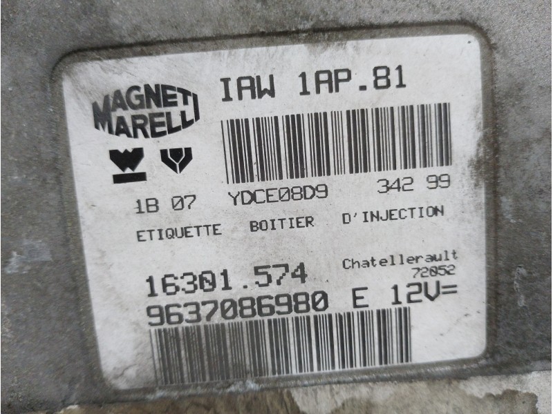 Recambio de centralita motor uce para peugeot 206 berlina xr referencia OEM IAM 9637086980  