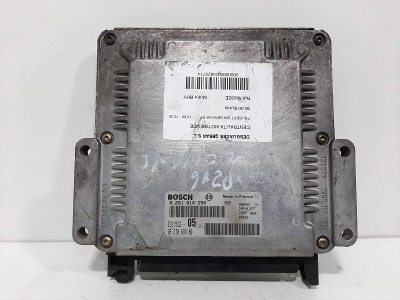 Recambio de centralita motor uce para peugeot 206 berlina xt referencia OEM IAM 0281010250 9637089980 
