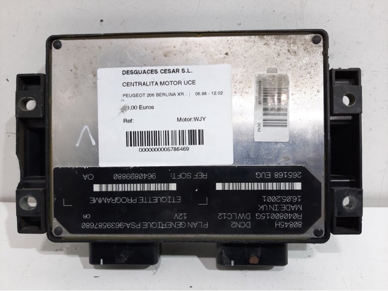 Recambio de centralita motor uce para peugeot 206 berlina xr referencia OEM IAM  9640899880 