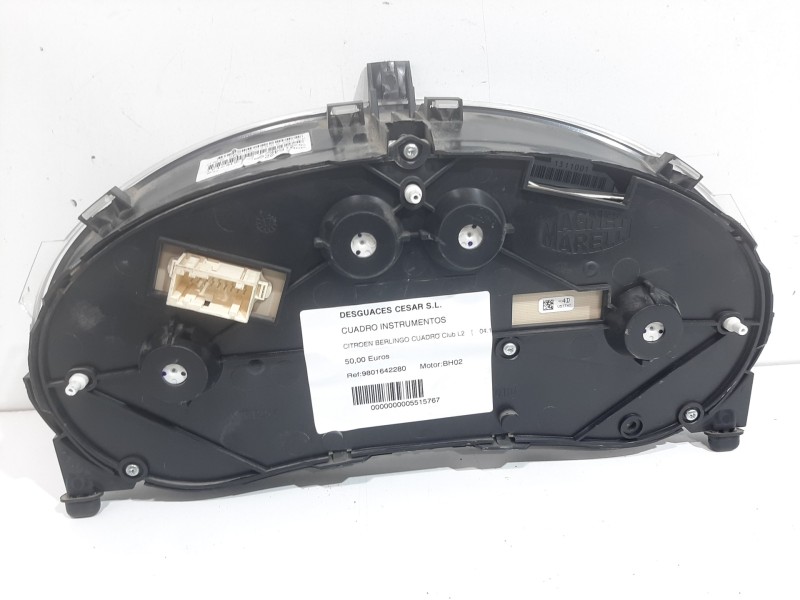 Recambio de cuadro instrumentos para citroën berlingo cuadro club l2 referencia OEM IAM 9801642280  