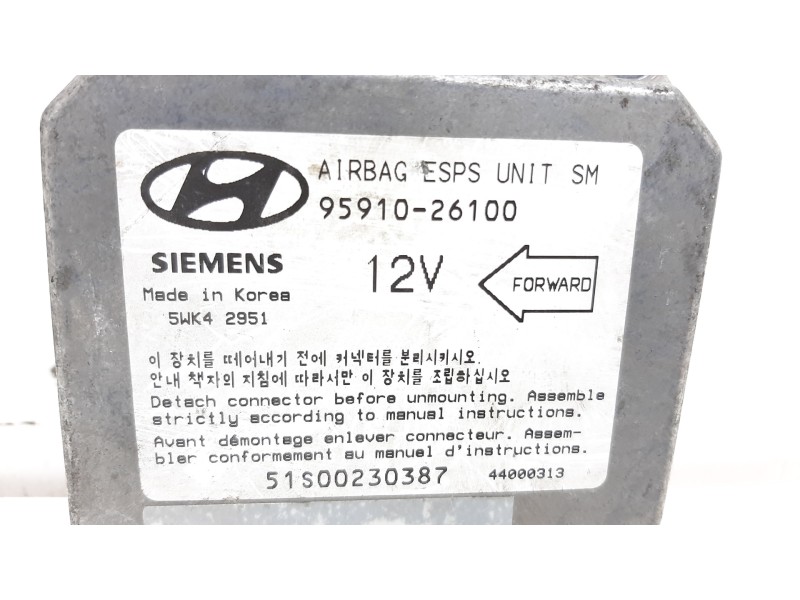 Recambio de centralita airbag para hyundai santa fe (sm) 2.4 gls 4x4 referencia OEM IAM 9591026100 51S00230387 