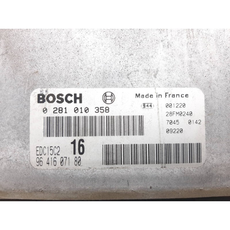 Recambio de centralita motor uce para citroën xsara picasso 2.0 hdi referencia OEM IAM 0281010358 9641607180 
