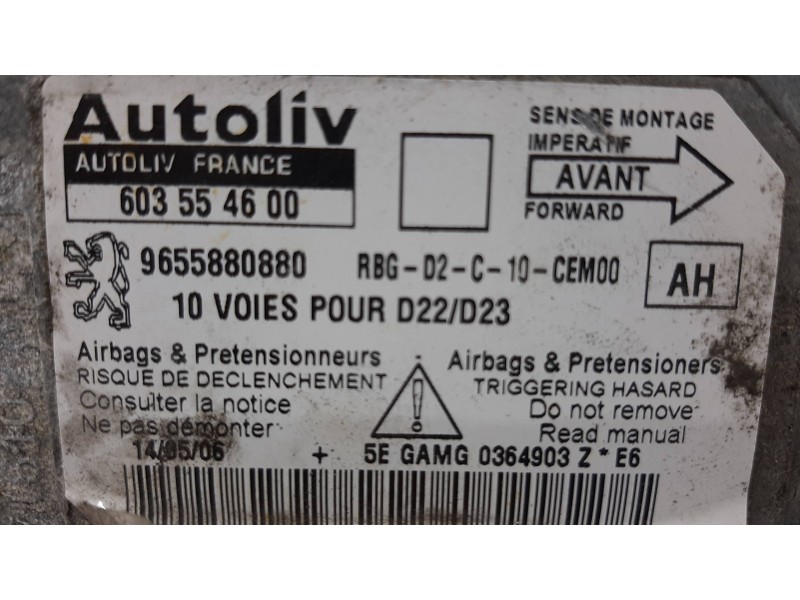 Recambio de centralita airbag para peugeot 407 st confort referencia OEM IAM 603554600  