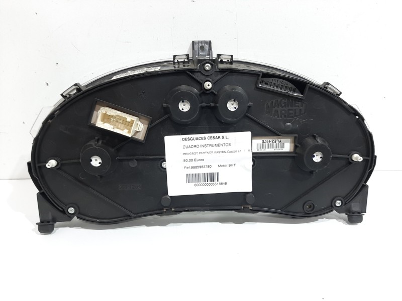 Recambio de cuadro instrumentos para peugeot partner kasten confort l1 referencia OEM IAM 9665983780 YLE3H970 
