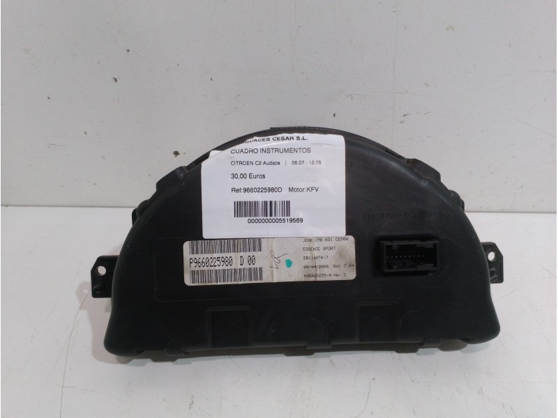 Recambio de cuadro instrumentos para citroën c2 audace referencia OEM IAM 9660225980D  