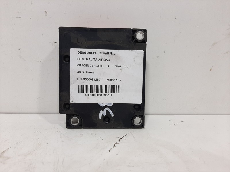 Recambio de centralita airbag para citroën c3 pluriel 1.4 referencia OEM IAM 9650091280  