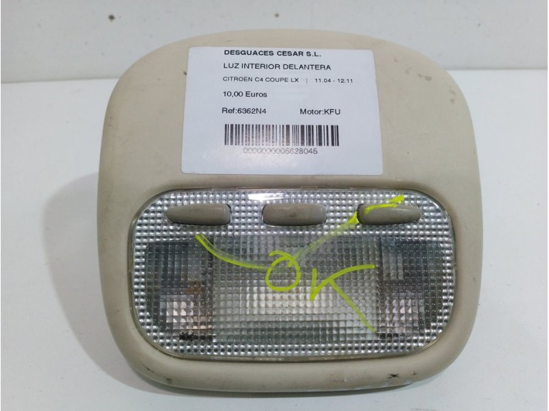 Recambio de luz interior delantera para citroën c4 coupe lx referencia OEM IAM 6362N4  