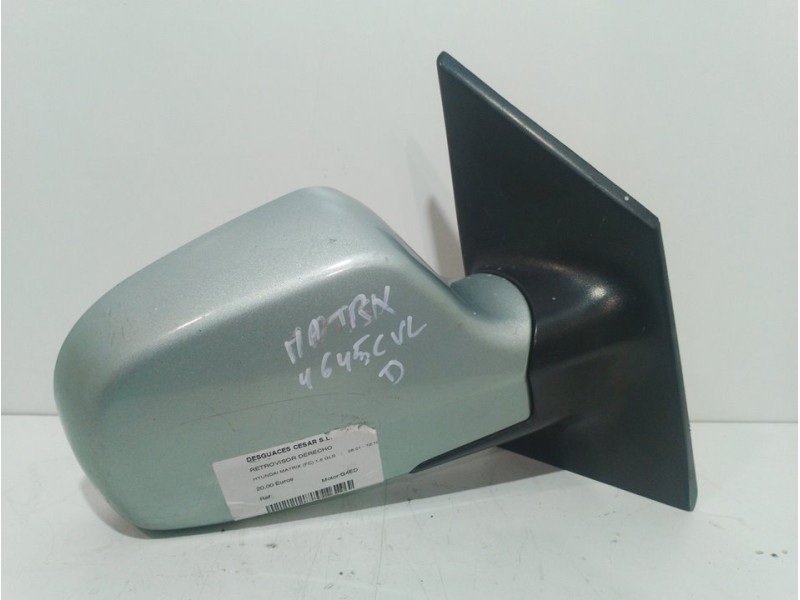 Recambio de retrovisor derecho para hyundai matrix (fc) 1.6 gls referencia OEM IAM  PLATA MANUAL