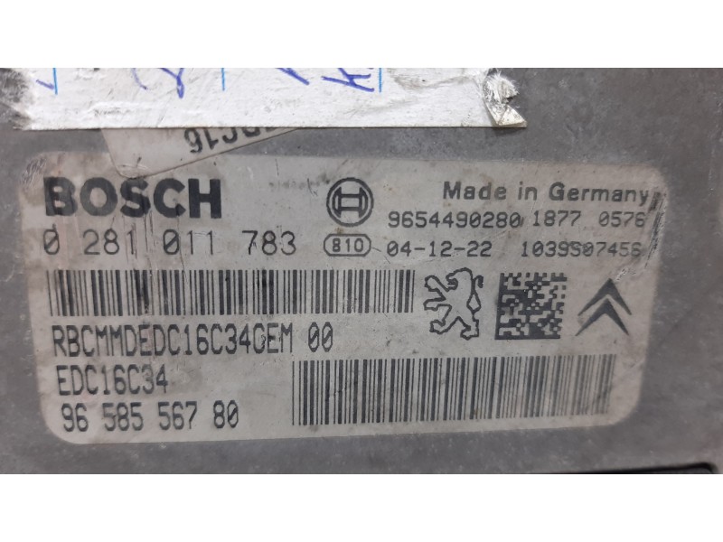 Recambio de centralita motor uce para peugeot 206 berlina x-line referencia OEM IAM 0281011783 9658556780 1940FN