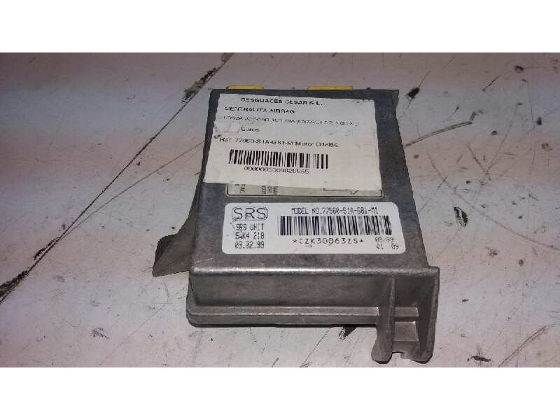 Recambio de centralita airbag para honda accord berlina (cg7-9/ch1-7) 1.6i ls (i) referencia OEM IAM 77960S1AG81M1  