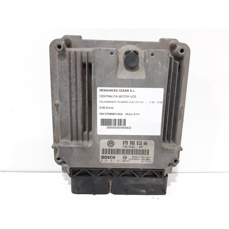 CENTRALITA MOTOR UCE 070906016AA 0281011481  - imagen 3