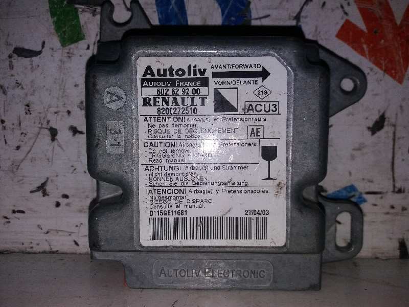 Recambio de centralita airbag para renault kangoo (f/kc0) alize referencia OEM IAM 602629200 8200272510 