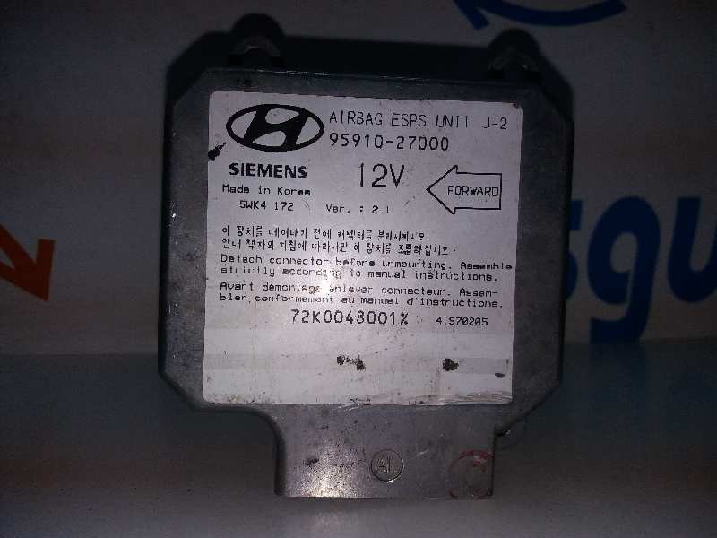 Recambio de centralita airbag para hyundai coupe (j2) 2.0 fx coupe referencia OEM IAM 5WK4172 9591027000 
