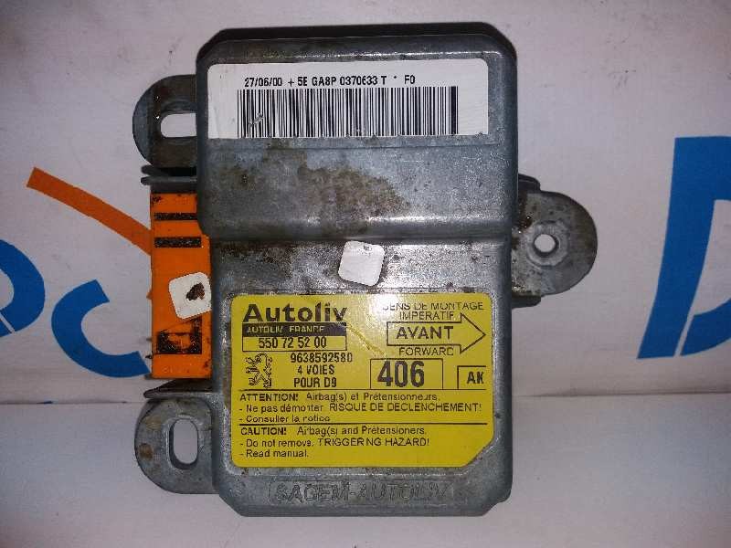 Recambio de centralita airbag para peugeot 406 berlina (s1/s2) stdt referencia OEM IAM 550725200 9638592580 