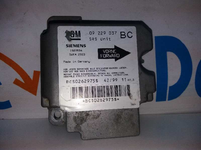 Recambio de centralita airbag para opel astra g berlina club referencia OEM IAM 5WK42923 09229037 1923594