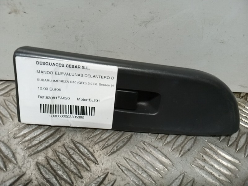 Recambio de mando elevalunas delantero derecho para subaru impreza g10 (gfc) 2.0 gl season (4-ptas.) referencia OEM IAM 83081FA0