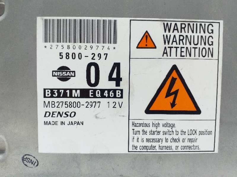 Recambio de centralita motor uce para nissan x-trail (t30) comfort referencia OEM IAM B371MEQ46B 580029704 
