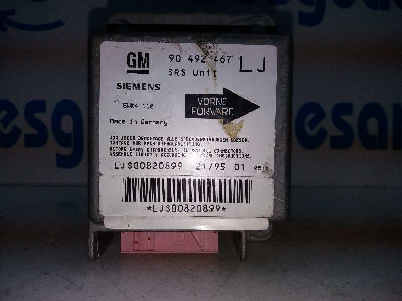 Recambio de centralita airbag para opel omega b básico berlina referencia OEM IAM 5WK4110 90492467 LJS00820899