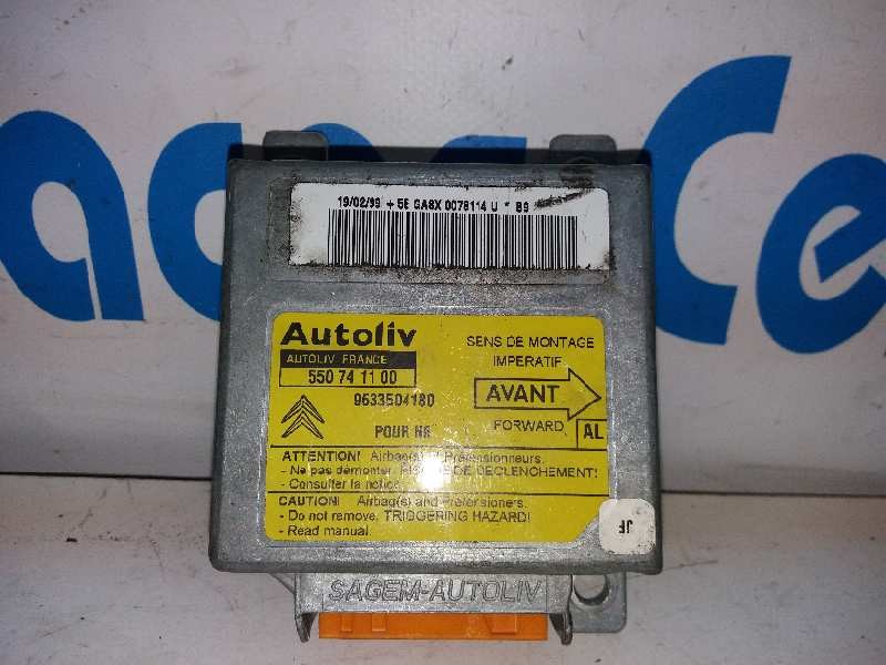 Recambio de centralita airbag para citroën xsara berlina 1.9d tonic referencia OEM IAM 550741100 9633504180  Recambio de centralita airbag para citroën xsara berlina 1.9d tonic referencia OEM IAM 550741100 9633504180