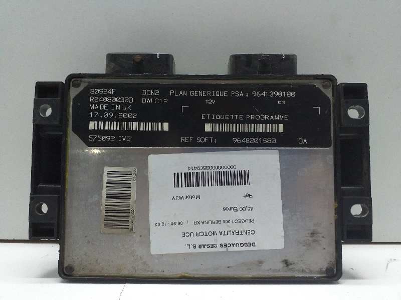 Recambio de centralita motor uce para peugeot 206 berlina xr referencia OEM IAM 9641390180 9648201580 