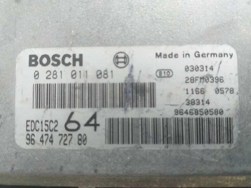 Recambio de centralita motor uce para peugeot 307 (s1) xs referencia OEM IAM 0281011081 9647472780 