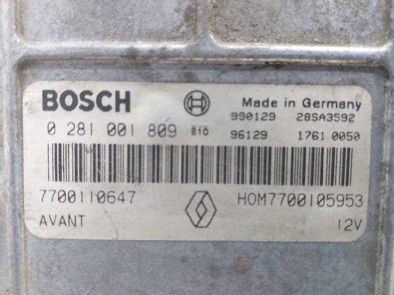 Recambio de centralita motor uce para renault megane i scenic (ja0) 1.9 d kaleido referencia OEM IAM 0281011809 HOM7700105953 