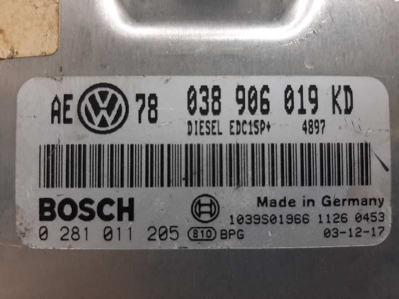 Recambio de centralita motor uce para volkswagen passat berlina (3b3) advance referencia OEM IAM 038906019KD 0281011205 