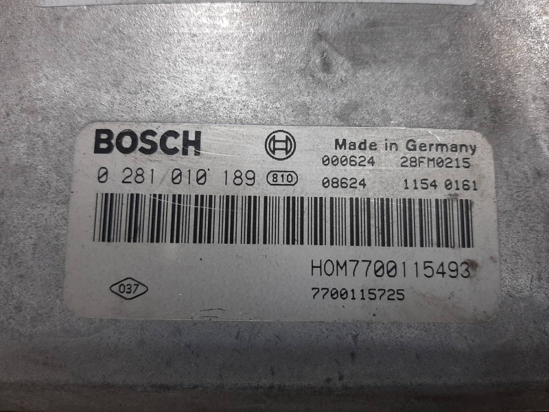 Recambio de centralita motor uce para renault scenic rx4 (ja0) 1.9 dci referencia OEM IAM 028101019 HOM7700115493 