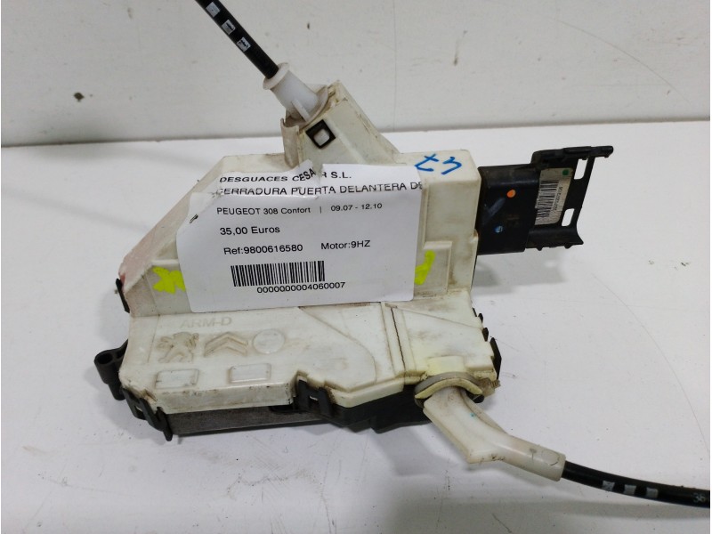 Recambio de cerradura puerta delantera derecha para peugeot 308 confort referencia OEM IAM 9800616580 6 PINES 567147